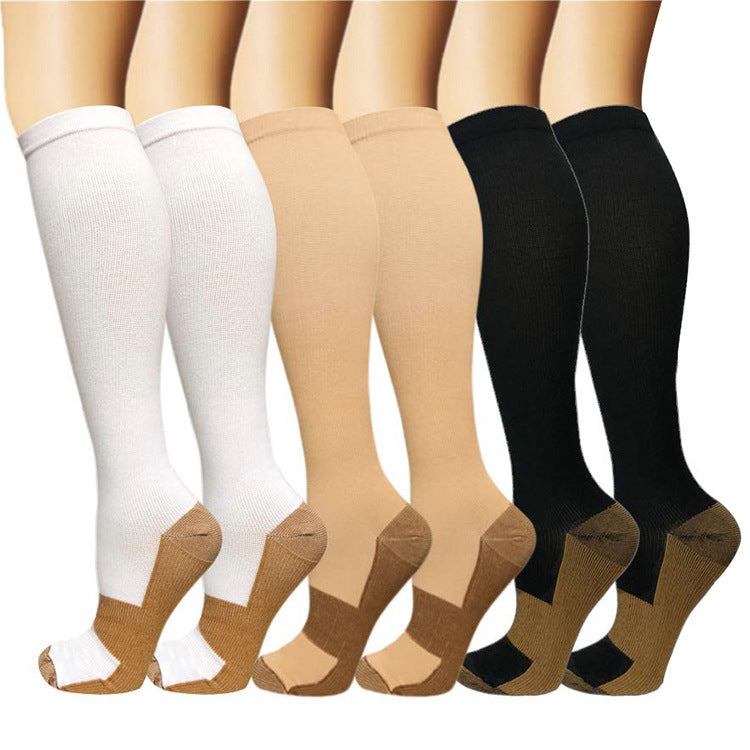 Copper fiber long tube stress socks, nylon nylon stress outdoor sports socks, ComPRES SOCKS Amazon