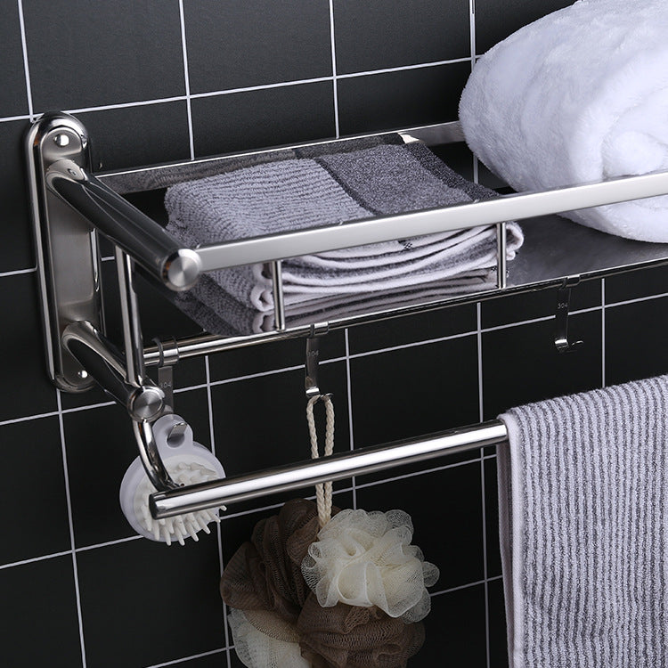 Household stainless steel bath towel toilet toilet clothing towel bathroom thick with hook receptacle