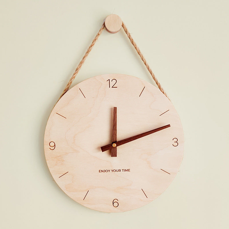 Wooden slings creative wall clock Nordic Japanese hot watch home living room clock decoration wall clock
