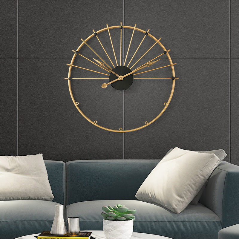 Nordic wall clock living room simple metal Spanish style decorative wall clock creative light luxury clock