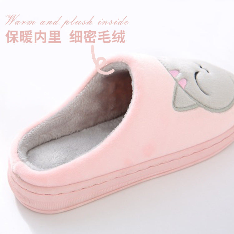 Winter cartoon couple slippers home shoes women's warm cotton slippers cute animal indoor thickening wholesale