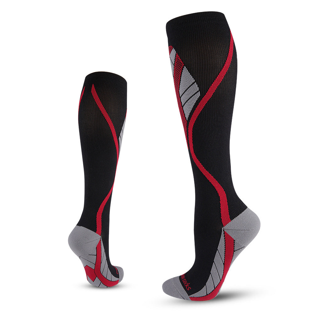 Factory direct length tube calf compression socks professional outdoor roll hiking marathon running socks motion stress socks