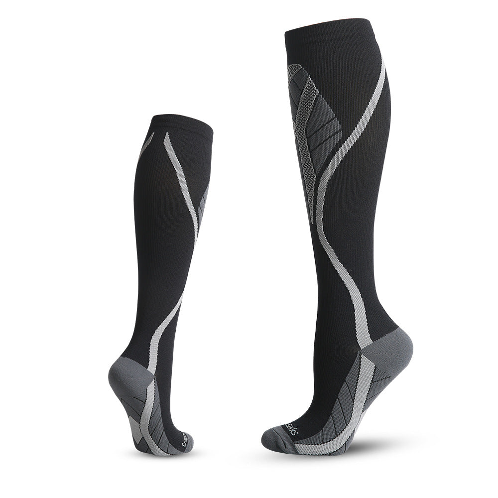 Factory direct length tube calf compression socks professional outdoor roll hiking marathon running socks motion stress socks