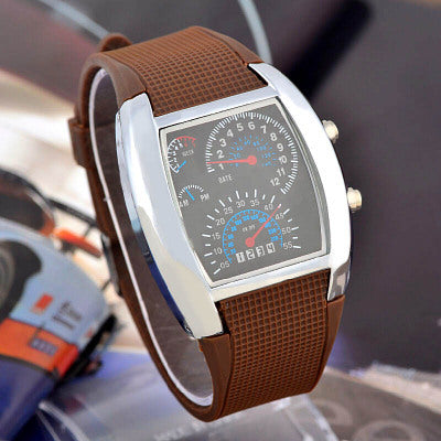 Foreign trade cross-border LED electronic explosion models aviation watch men's square sports dashboard creative watch factory