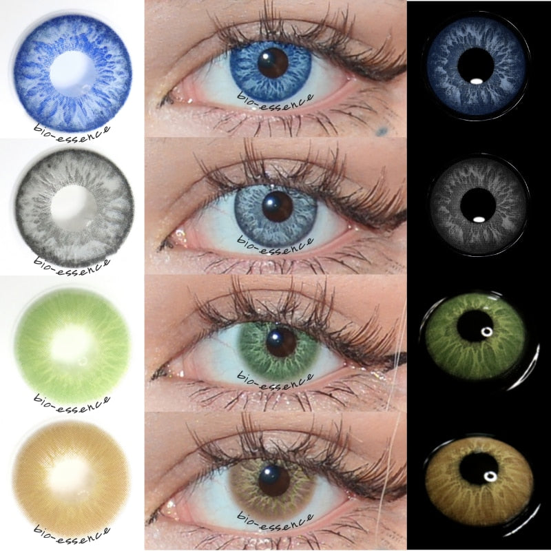 Bio-essence 1 Pair Colored Contact Lenses for Eyes Blue Lenses Green Eye Lenses Gray Lenses Natural Lenses  Fashion Lenses