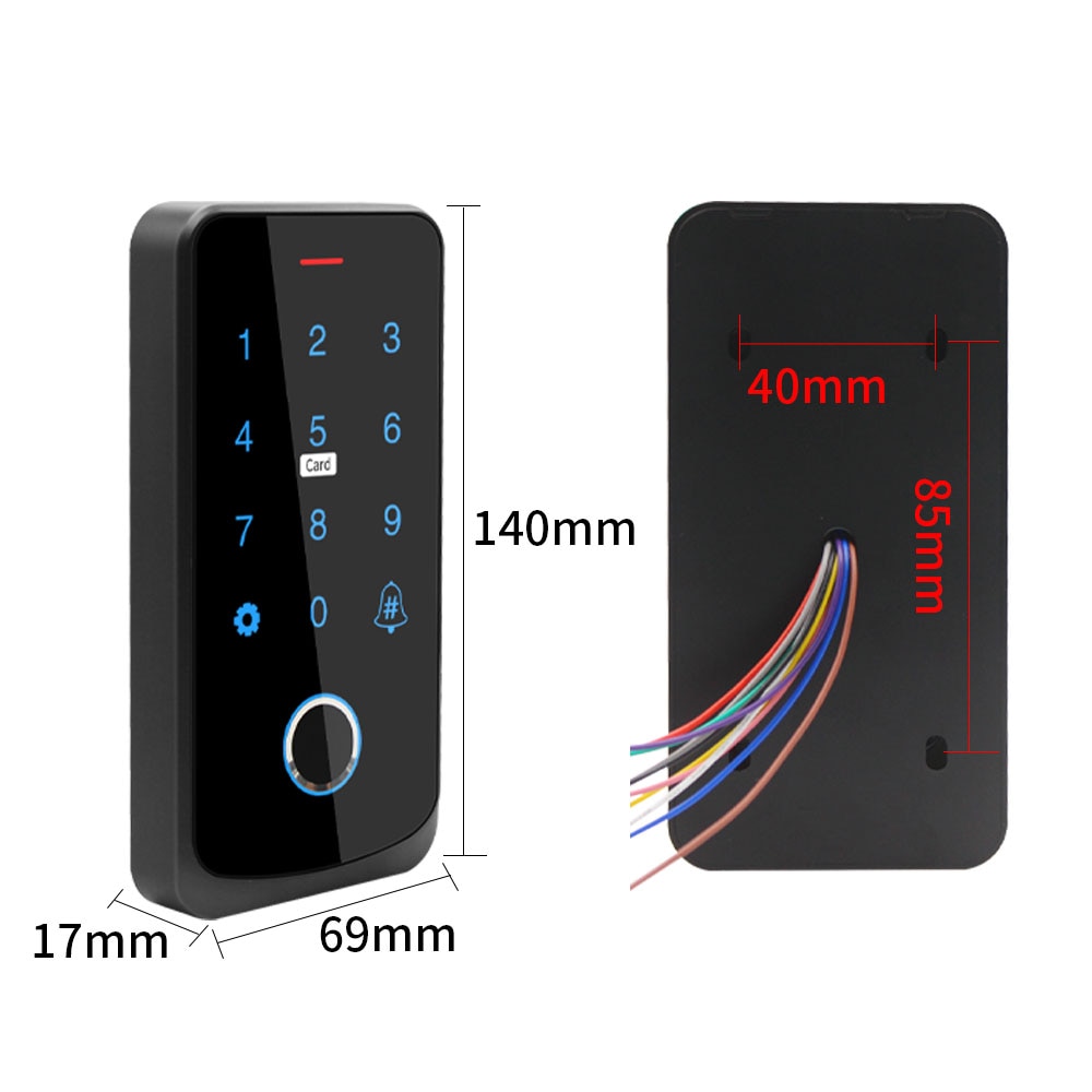NFC Bluetooth Tuya APP Backlight Touch 13.56Mhz RFID Card Access Control Keypad Door Lock Opener WG Output  IP66 Watreproof