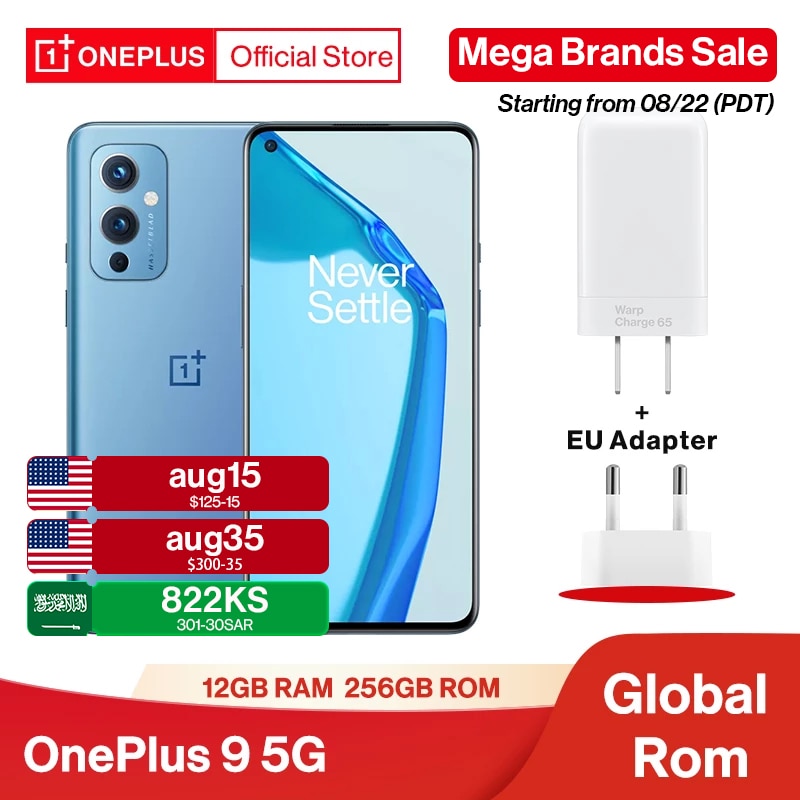 Global Rom OnePlus 9 5G Snapdragon 888 12GB 256GB Smartphone 6.5‘’ 120Hz Fluid AMOLED Hasselblad Camera OnePlus Official Store
