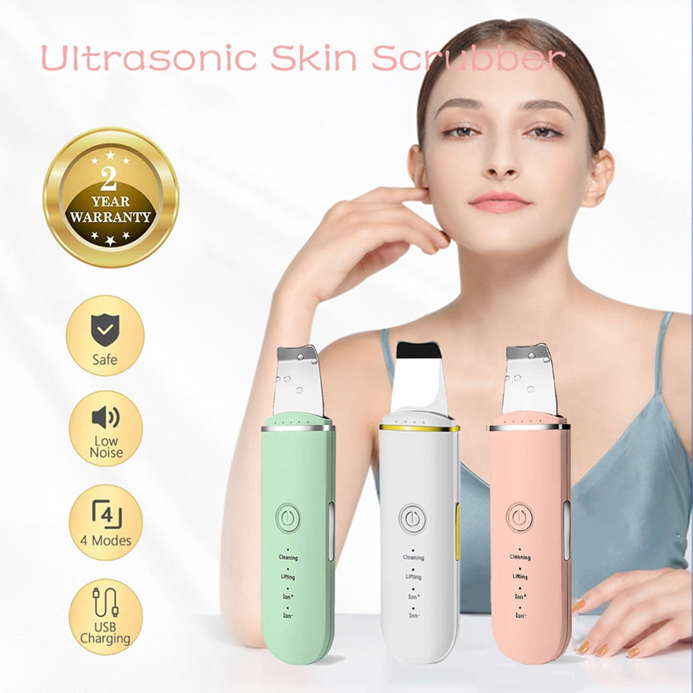 Beauty Ultrasonic Skin Scrubber USB Plug Facial Blackhead Remover Face Massager Skincare Tools Products Face Cleansing Acne
