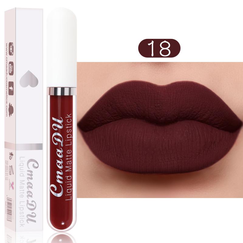 CmaaDu 18 Colors Long Lasting Lip Gloss Matte Velvet Liquid Lipstick Waterproof Moisturizing Lip Makeup Cosmetic TSLM1