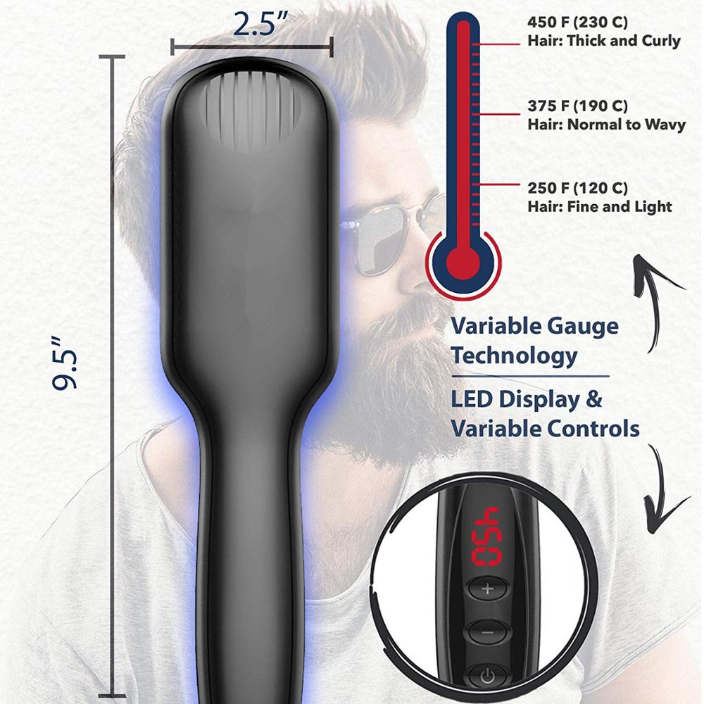 Brush Hair Straightener Men Beard Straightener Beard Brush Hair Flat Iron Comb Hair Iron Straightening Electric Comb For Beard
