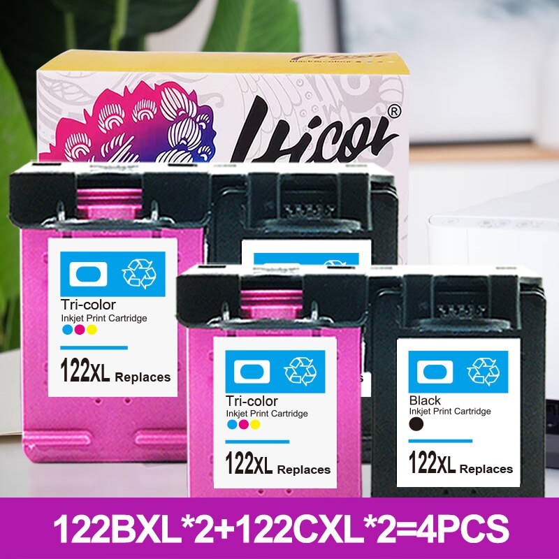 Hicor Remanufactured 122 XL Replacement for HP 122XL Ink Cartridge for Deskjet 1000 2050 3050 Laser Printer