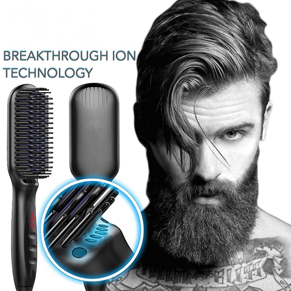 Brush Hair Straightener Men Beard Straightener Beard Brush Hair Flat Iron Comb Hair Iron Straightening Electric Comb For Beard