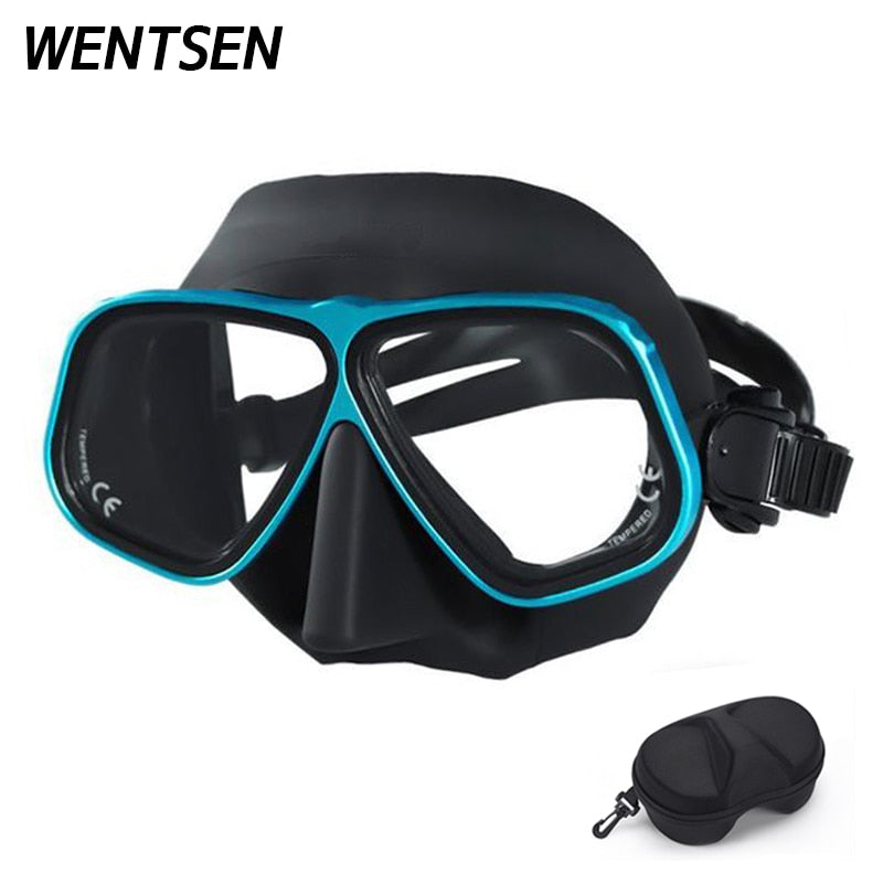 2022 New Free Diving mask Gold rimmed glasses Ultra low volume Snorkeling goggles for scuba dive  for adults free breath diving