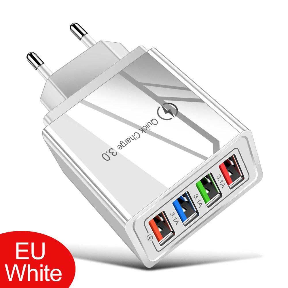 EU/US Plug USB Charger Quick Charge 3.0 For Phone Adapter for iPhone 12 Pro Max Tablet Portable Wall Mobile Charger Fast Charger