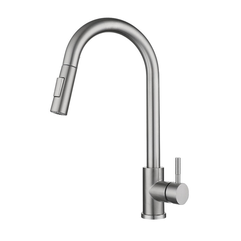 Smart Touch Kitchen Faucets Invisible Pull Out Sprayer Head For Sensor Kitchen Water Tap Sink Mixer Rotate Faucet Water Mixer