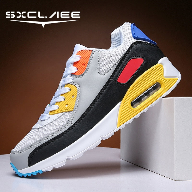 Sxclaee Air Cushion Men Casual Shoes Breathable Comfortable Mesh Lining Sneakers Sweat-absorbent Deodorant Sports Shoes Size 47
