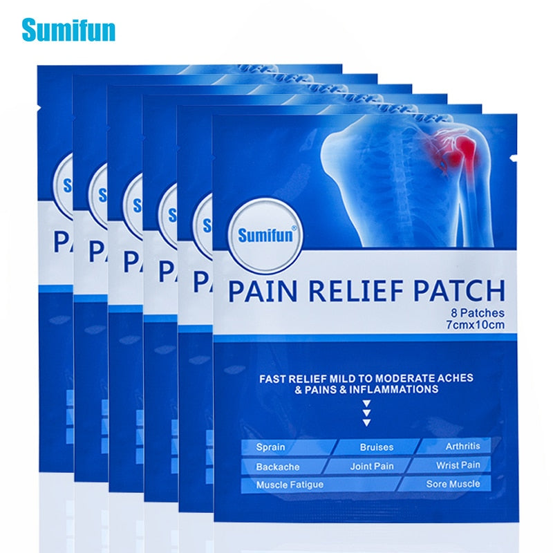 Sumifun 8/16/40/64Pcs Pain Relief Patch Blue Muscle Pain Wrist Pain Bruises Stress Relaxation Medical Plaster Joint Pain Killer