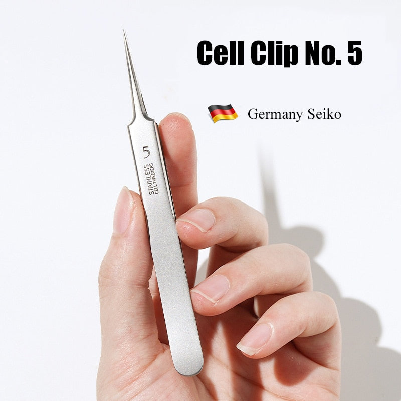 German Ultra-fine No. 5 Cell Pimples  Blackhead Clip Tweezers Beauty Salon Special Scraping & Closing Artifact Acne Needle Tool