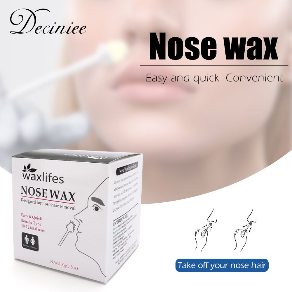 Nose Hair Removal Nose Wax Kit Painless Beads Mens Nasal Nose Ear Waxing Kit Measuring Cup Moustache Stencils Hair Removal Tools