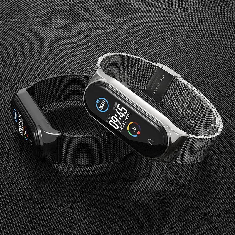 Watchbands mi band 5 Suitable for Xiaomi bracelet 3/4/5/6 strap 04 line 304 stainless steel metal wristband