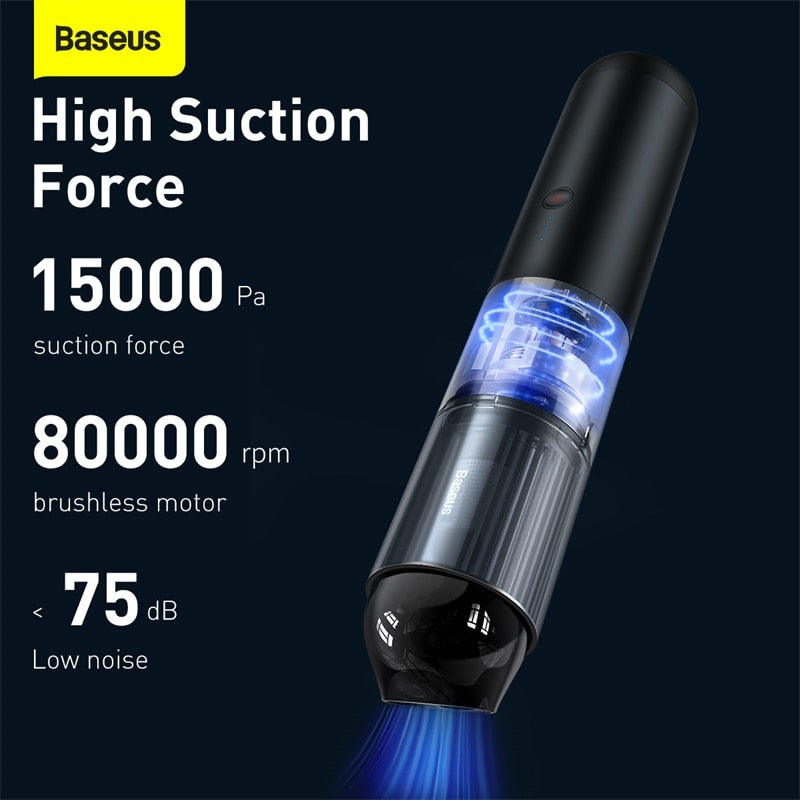 Baseus Portable Handheld Vacuum Cleaner 135W 15000Pa Strong Suction Car Handy Vacuum Cleaner Robot Smart Home For Car & HOME