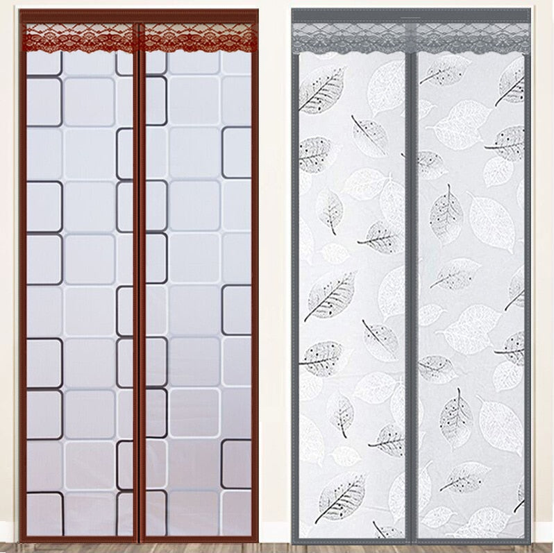 Air conditioning door curtain anti cooling and heat insulation anti mosquito magnetic self-priming curtain without punching