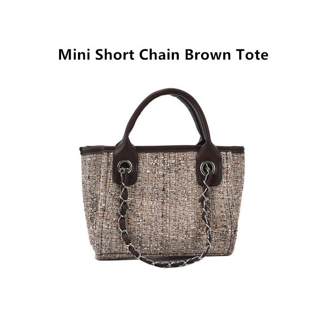 Customize monogram striped Big Mama and mini size canvas handbag travel bags totes shopping shoulder jute handbags shopper tote