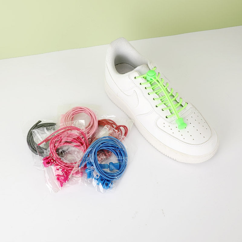 No Tie Shoelaces Elastic Round Accessories Shoe Lace Kids Adult Quick Lazy Laces Rubber Sneakers Shoelace