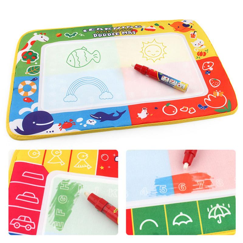 Water Drawing Mat No-Ink Kid Drawing Tools Set Colorful Doodle Mat Water Canvas Recycle Fast Kids Montessori Early Education Toy