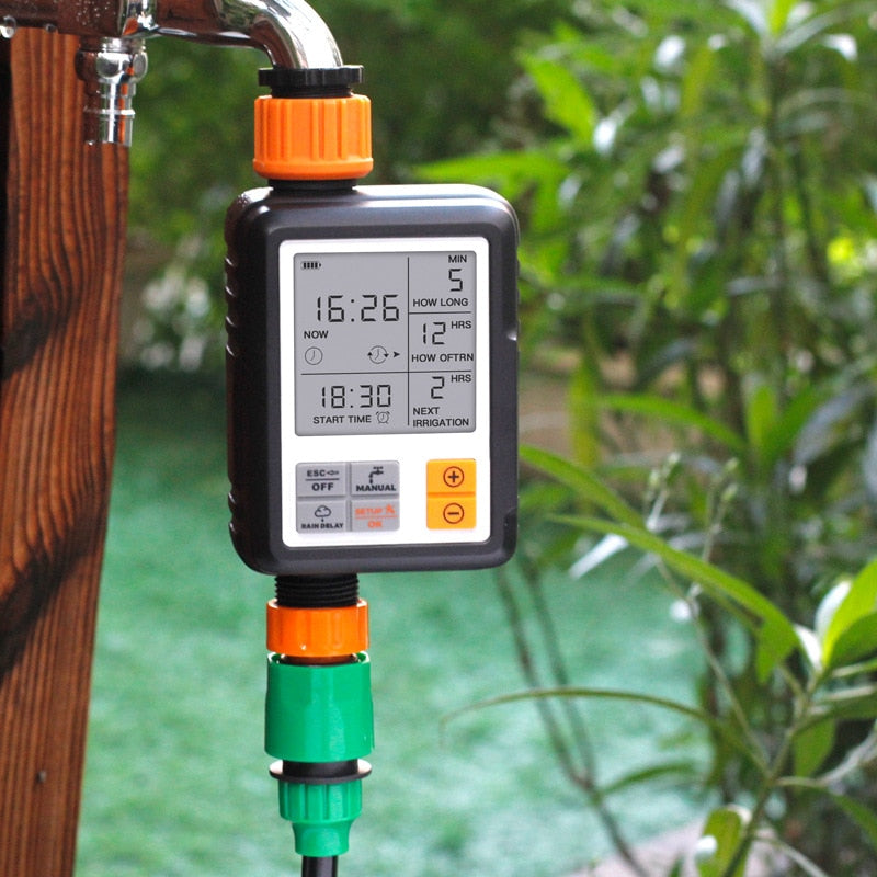 Automatic Programmable Digital Water Timer 3" Large Screen IP65 Waterproof For Garden Lawn Watering System Irrigation Controller