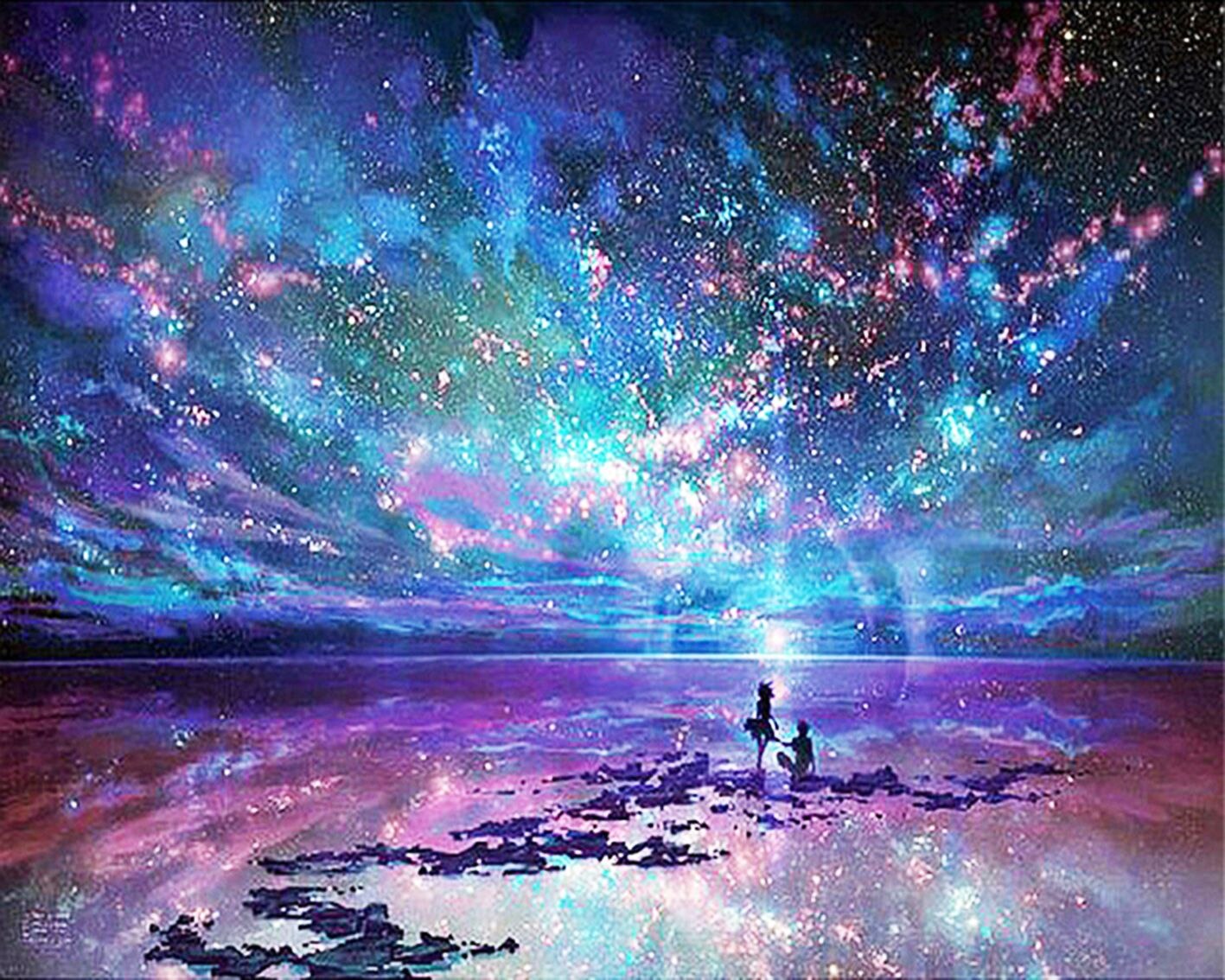 RUOPOTY 5D DIY Diamond Painting Space Aurora Full Square Drill Diamond Embroidery Scenery Rhinestone Picture Home Decor DIY Gift
