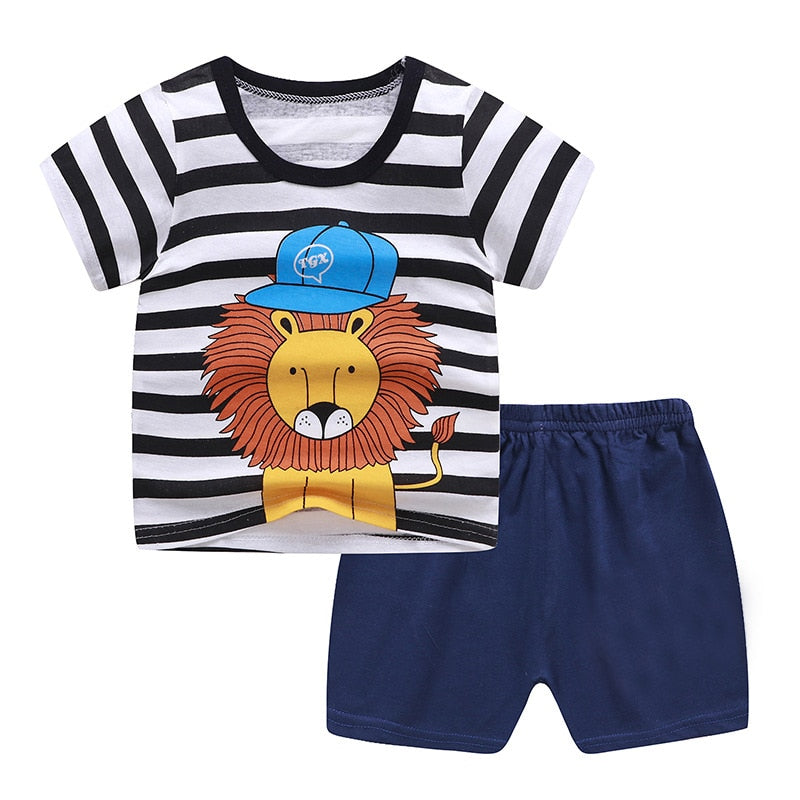 Brand Cotton Baby Sets Leisure Sports Boy T-shirt + Shorts Sets Toddler Clothing Baby Boy Clothes