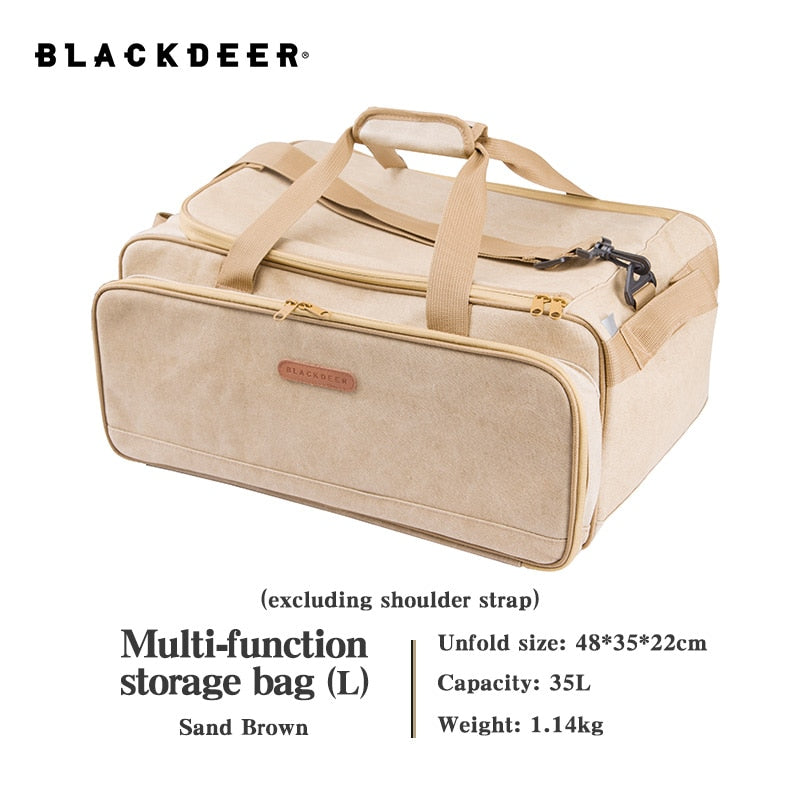 BLACKDEER Camping Travel Portable Separated Storage Bags Carry On Luggage Brown Bags Cookware Tote Large Weekend Bag