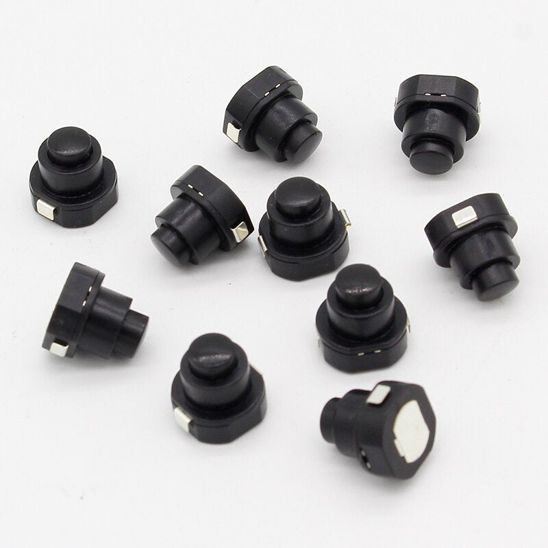 10PCS a lot Flashlight Torch Part Round Push Button Switch Black DC 30V 1A 10mm x 10mm (D*H)