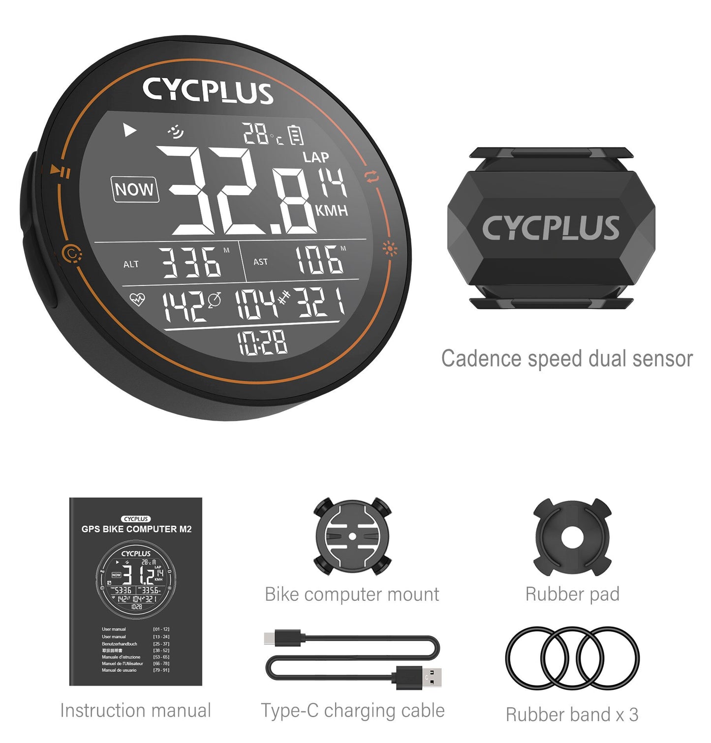 CYCPLUS M2 Wireless GPS Bicycle Computer ANT+ Bluetooth Cycling Road Bike MTB Waterproof Speed Meter Cadence Power Accessories