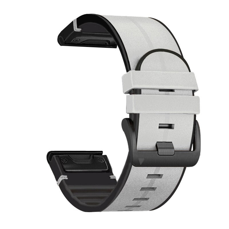 22 26mm Quickfit Smart Watch Straps For Garmin Fenix 7 7X 6 6X Pro 5X 5 Plus 3HR 935 945 Genuine Leather Band Silicone Wristband