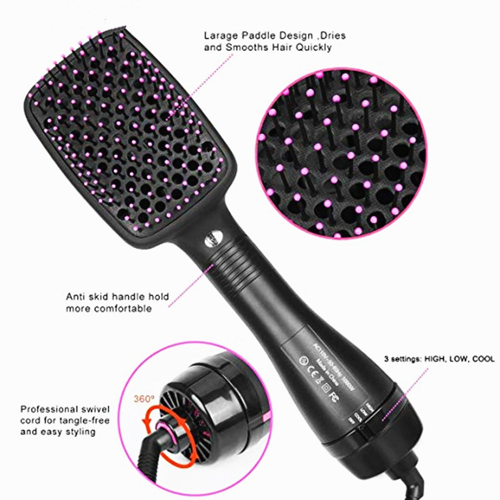 Professional One-Step Hair Dryer And Volumizer 3 In 1 Hairdryer Brush Hot Comb Beauty Devices for Women Hairstyling Curling Iron