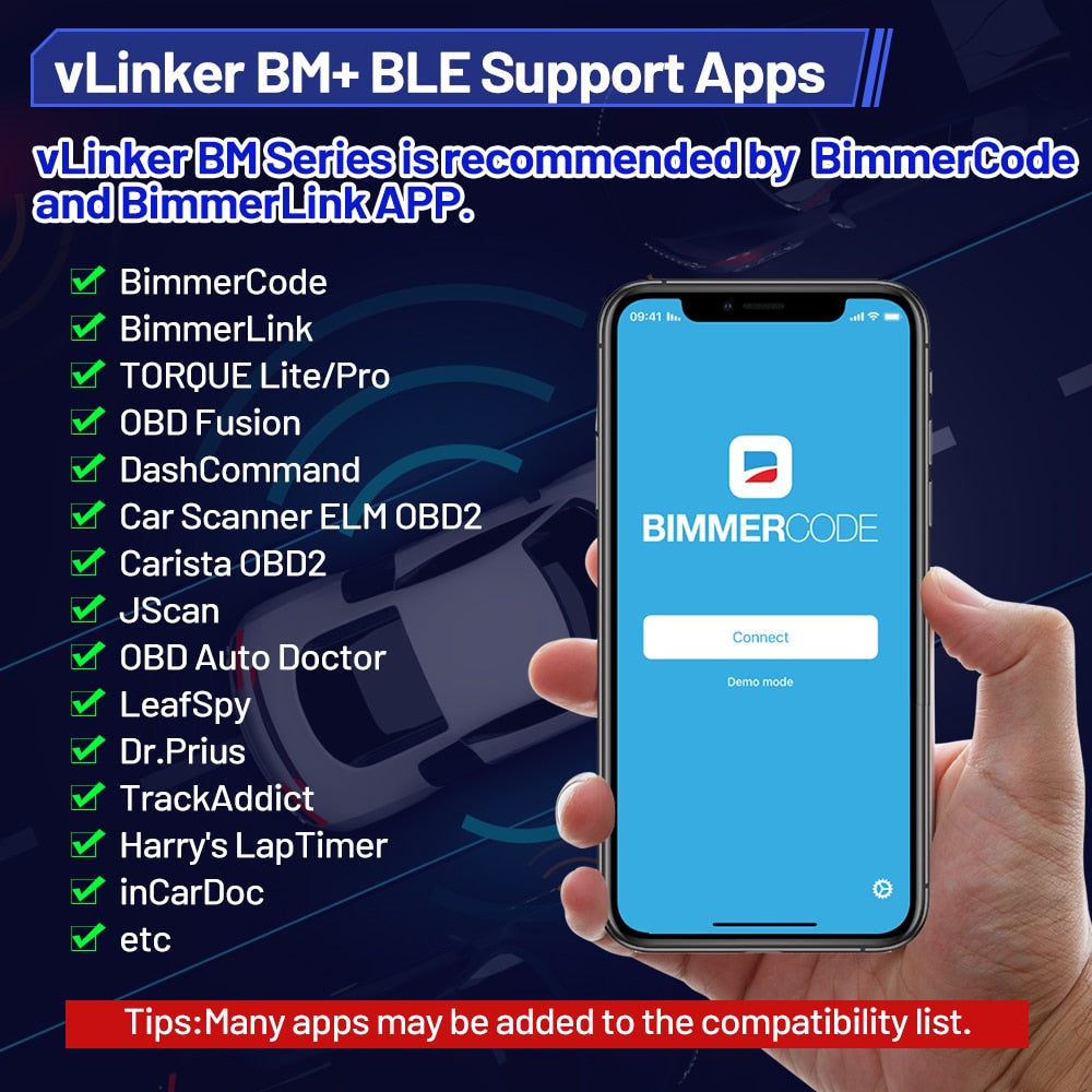 Vgate vLinker BM+ V2.2 ELM327 OBD Scanner Bluetooth 3.0/4.0/wifi OBD2 Car Diagnostic Tools work with Bimmercode ELM 327 For BMW