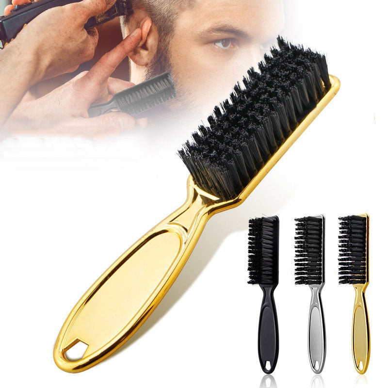 Plastic Handle Hairdressing Soft Hair Cleaning Brush Barber Neck Duster Broken Hair Remove Comb Hair Styling Tools Comb Gold