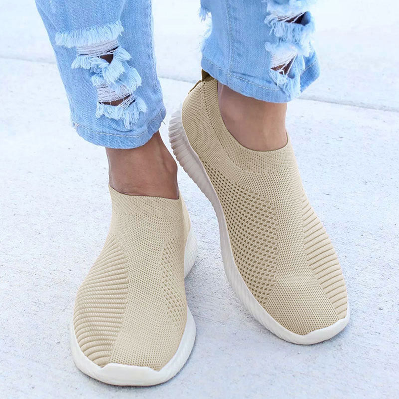 Women Vulcanized Shoes Flat Slip on Shoes Woman Lightweight White Sneakers Summer Autumn Casual Chaussures Femme Basket