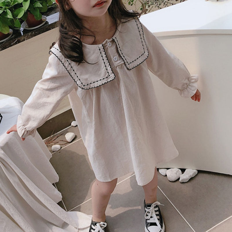 Girls Dress 2021 Autumn New Children Dresses Palace Style Baby Kids Todder Cute Lace Embroidered Princess Party Dress For Girls