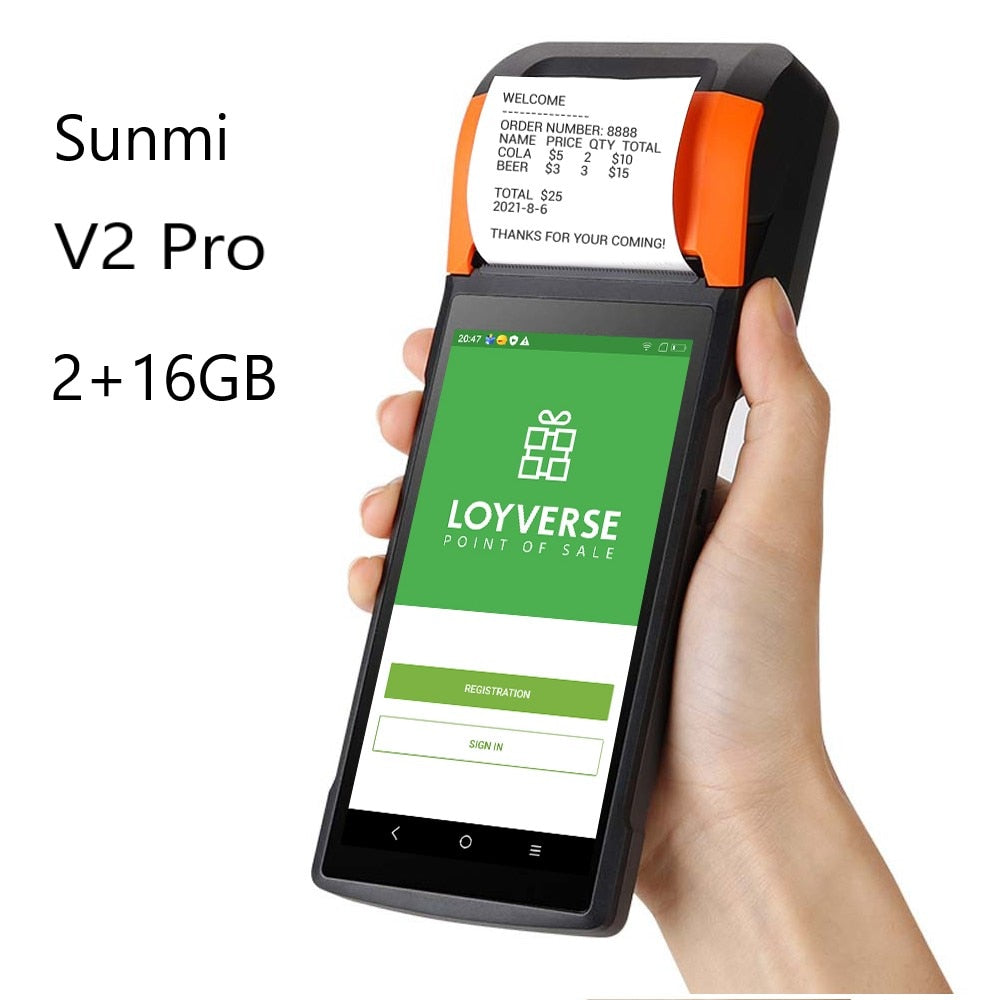 4G Sunmi V2 pro Mobile Handheld POS System with Thermal Printer Wireless Wifi Android PDA Distribution Label Receipt Printer