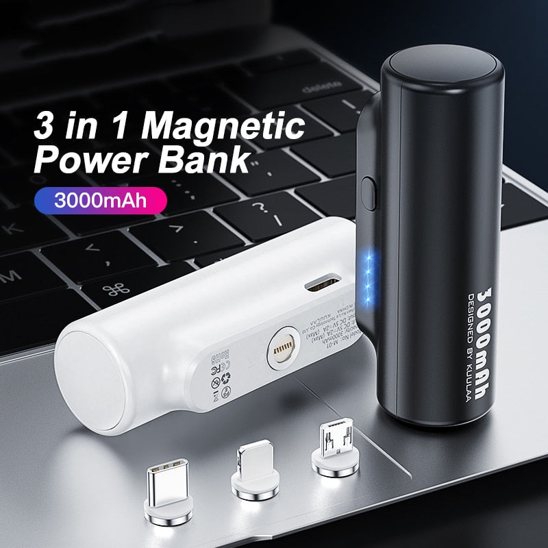 Magnetic Power Bank 3000mAh Mini Magnet Charger PowerBank For Xiaomi iphone Emergency Mobile Portable Magnetic External Battery