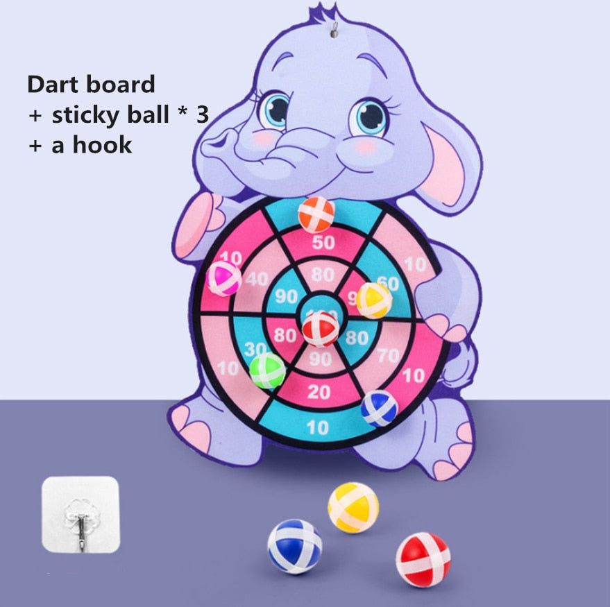 Children Cartoon Animal Dart Board Sticky Ball Rabbit Family Interactive Educational Toy Christmas Gift