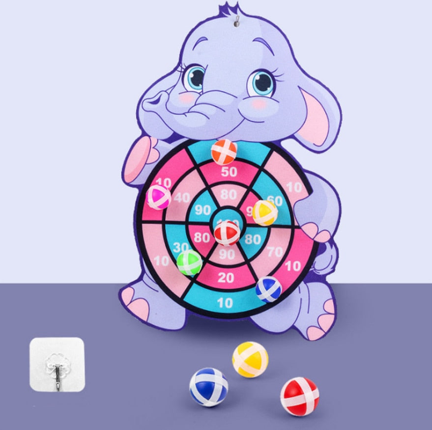 Children Cartoon Animal Dart Board Sticky Ball Rabbit Family Interactive Educational Toy Christmas Gift