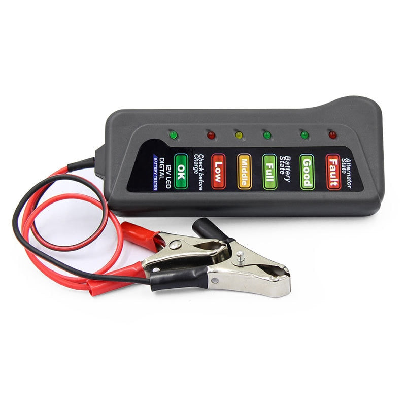 12V Universal Car Motorcycle Tester Fault Detector Battery Tester Digital Alternator Tester Car Diagnostic Tool Auto Repair