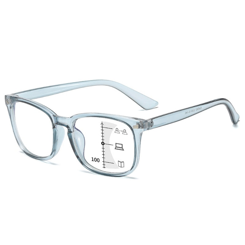 CRIXALIS Square Multifocal Progressive Reading Glasses Men Fashion With Diopters Anti-glare Computer Eyeglasses Women UV400