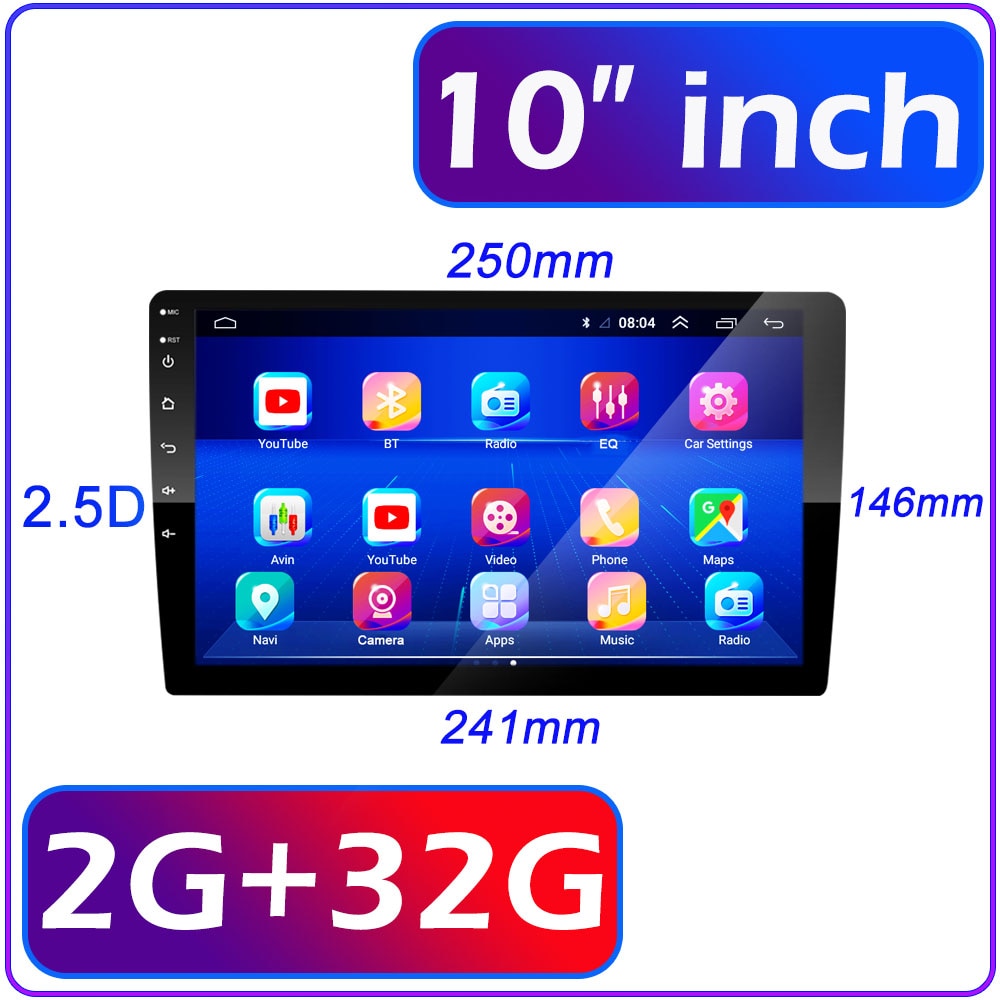 2 Din Android 7 9 10 Inch Car Multimedia Video Player Universal 2DIN Stereo Radio GPS For Volkswagen Nissan Hyundai Kia Toyota