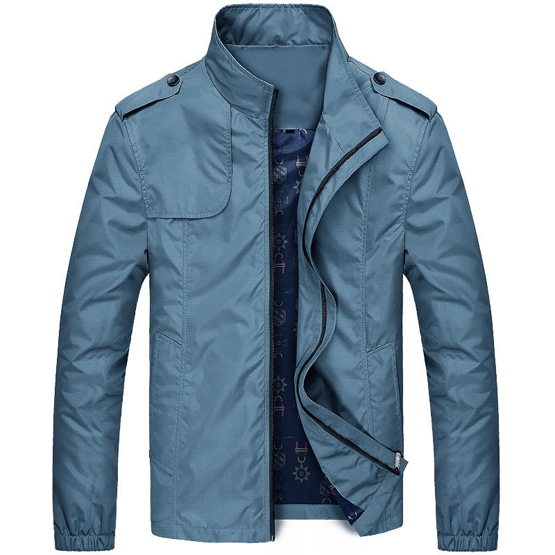 2021 Spring Autumn Casual Solid Fashion Slim Bomber Jacket Men Overcoat New Arrival Baseball Jackets Men's Jacket M-6XL Top