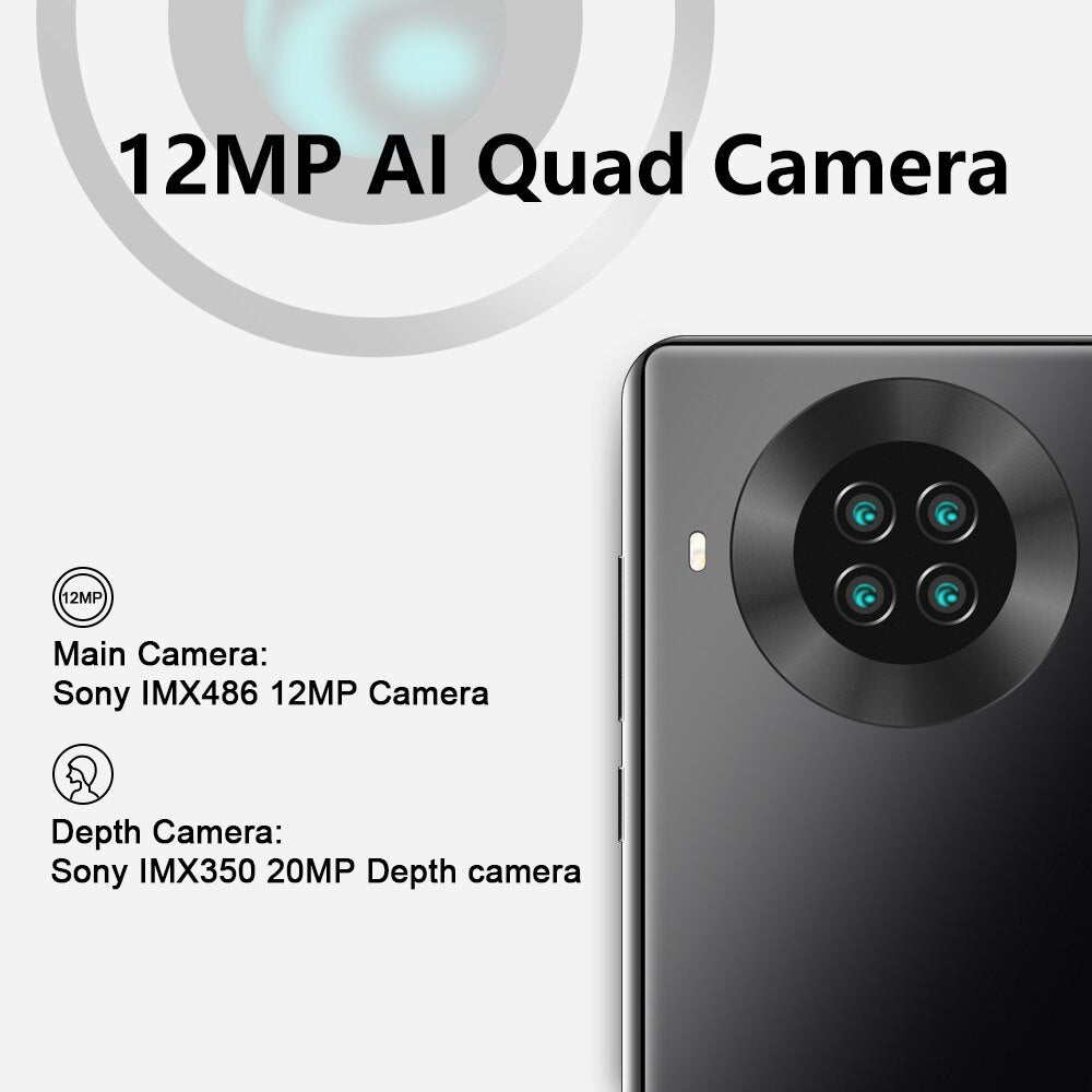 Cubot Note 20 Rear Quad Camera Smartphone NFC 6.5 Inch 4200mAh Google Android 10 Dual SIM Card Telephone 4G LTE 3GB+64GB celular